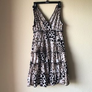 Animal Print Ruffled Dress